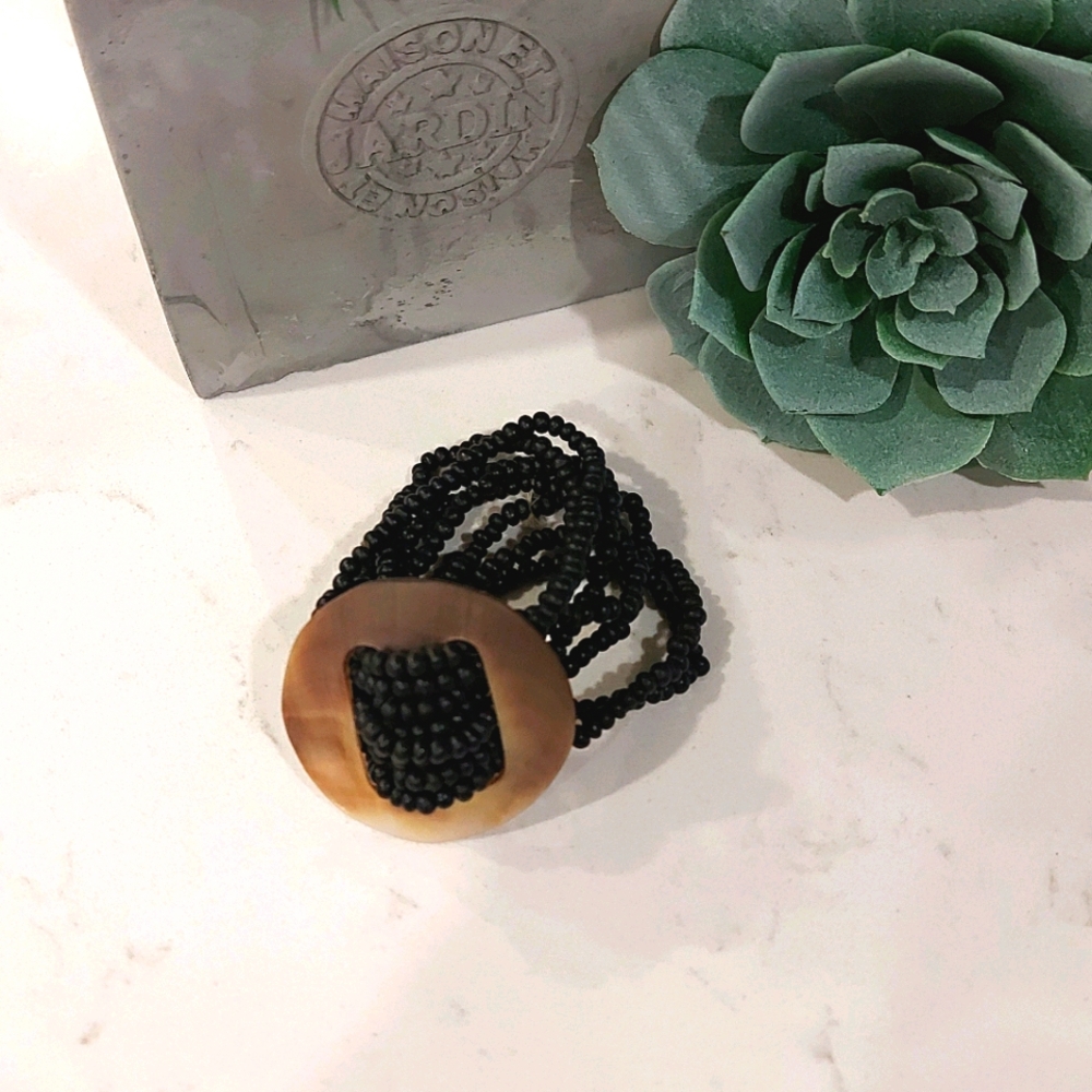 Black Beaded Bracelet